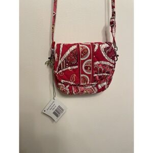 Vera Bradley Mini Crossbody Purse Bag Shoot From The Hip Rosey Posey Red New